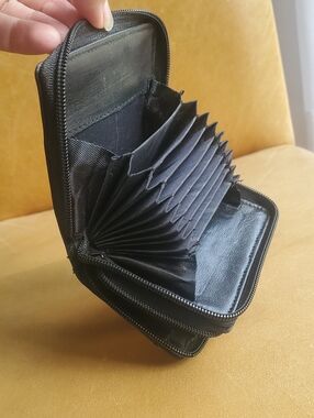 RFID Genuine Leather Zip Wallet